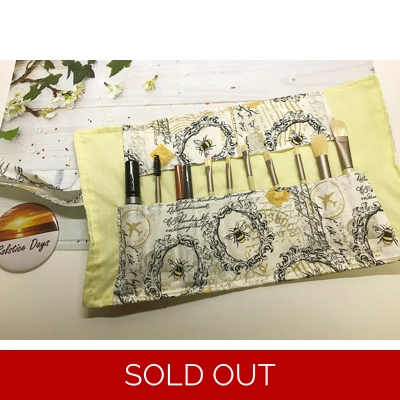 Bee Make Up Brush Roll Storage Case, Brush Holder, Crochet Hook Case, Mother's Day